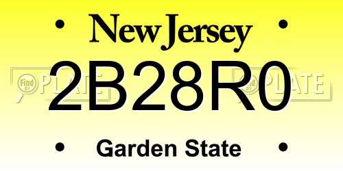 2B28R0 New Jersey License Plate
