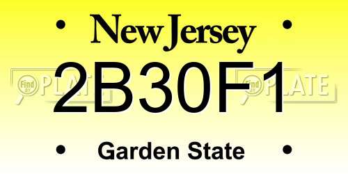 2B30F1 New Jersey License Plate