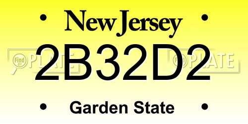 2B32D2 New Jersey License Plate