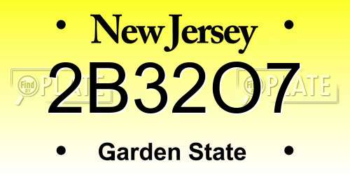 2B32O7 New Jersey License Plate