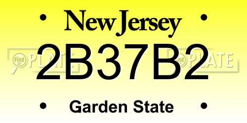 2B37B2 New Jersey License Plate