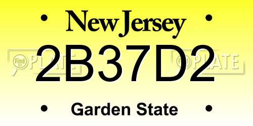 2B37D2 New Jersey License Plate