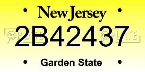 2B42437 New Jersey License Plate