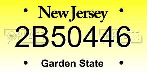 2B50446 New Jersey License Plate