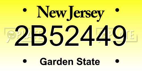 2B52449 New Jersey License Plate