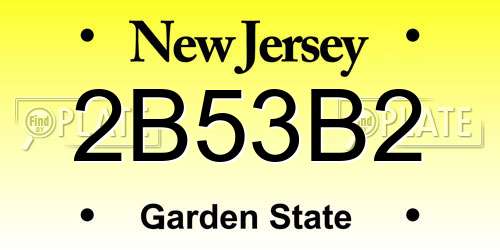 2B53B2 New Jersey License Plate