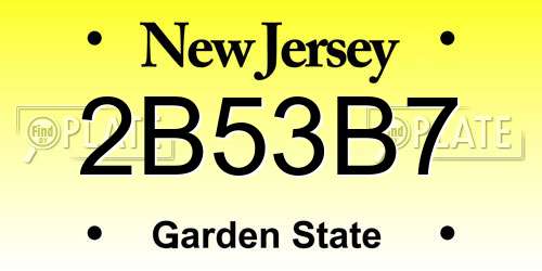 2B53B7 New Jersey License Plate