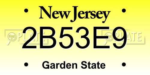 2B53E9 New Jersey License Plate