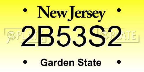 2B53S2 New Jersey License Plate