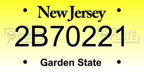 2B70221 New Jersey License Plate