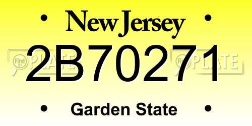 2B70271 New Jersey License Plate