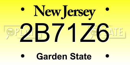 2B71Z6 New Jersey License Plate
