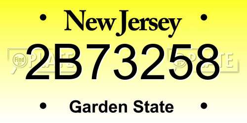 2B73258 New Jersey License Plate