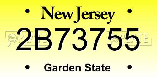 2B73755 New Jersey License Plate