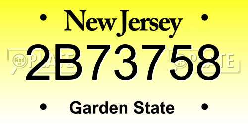 2B73758 New Jersey License Plate