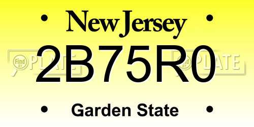2B75R0 New Jersey License Plate