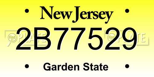 2B77529 New Jersey License Plate
