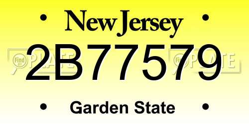2B77579 New Jersey License Plate