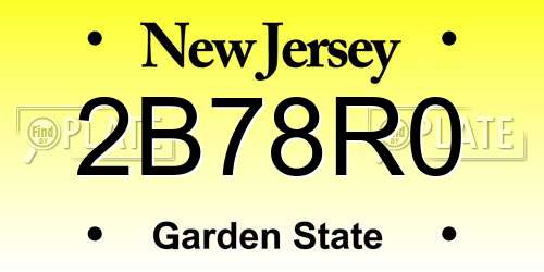2B78R0 New Jersey License Plate