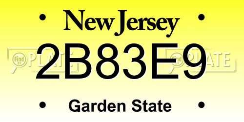 2B83E9 New Jersey License Plate