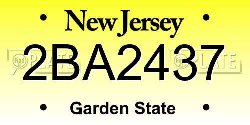 2BA2437 New Jersey License Plate