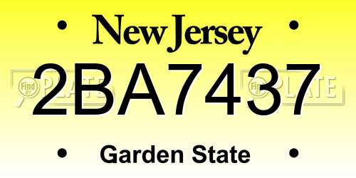 2BA7437 New Jersey License Plate