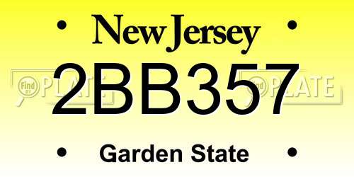 2BB357 New Jersey License Plate