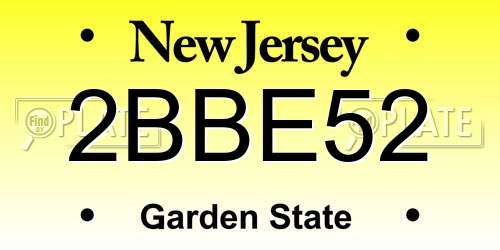 2BBE52 New Jersey License Plate