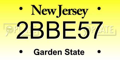 2BBE57 New Jersey License Plate