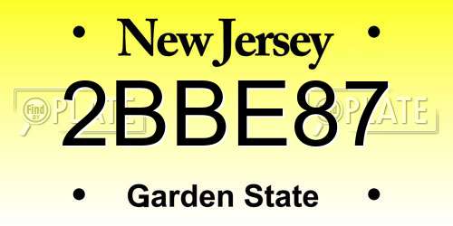 2BBE87 New Jersey License Plate