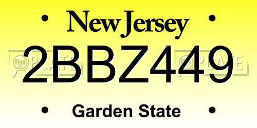 2BBZ449 New Jersey License Plate
