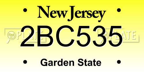 2BC535 New Jersey License Plate