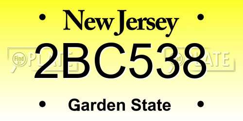 2BC538 New Jersey License Plate