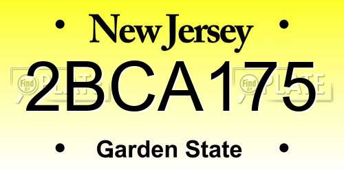 2BCA175 New Jersey License Plate