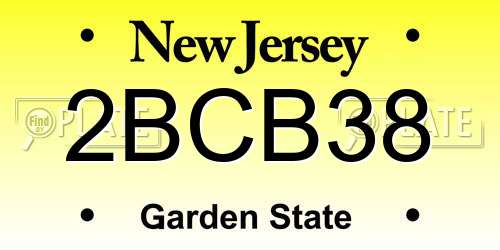 2BCB38 New Jersey License Plate