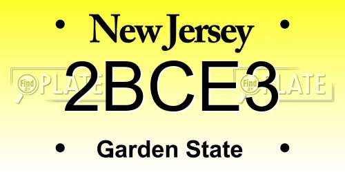2BCE3 New Jersey License Plate