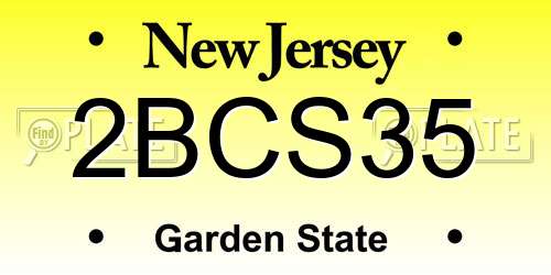 2BCS35 New Jersey License Plate