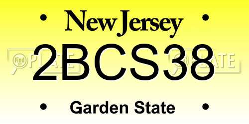 2BCS38 New Jersey License Plate