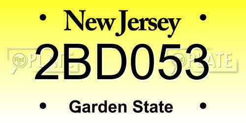 2BD053 New Jersey License Plate