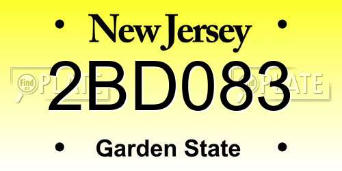 2BD083 New Jersey License Plate