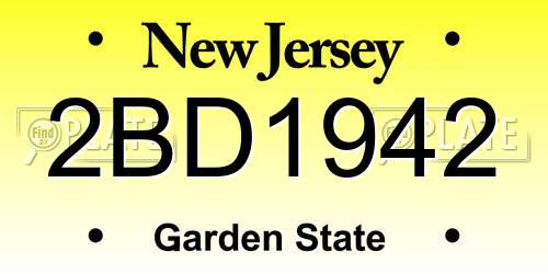 2BD1942 New Jersey License Plate