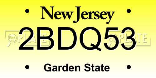 2BDQ53 New Jersey License Plate