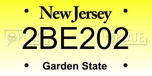 2BE202 New Jersey License Plate
