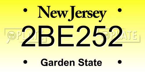 2BE252 New Jersey License Plate
