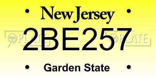 2BE257 New Jersey License Plate