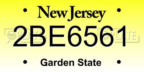 2BE6561 New Jersey License Plate