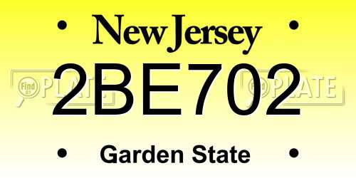 2BE702 New Jersey License Plate