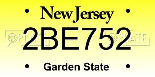 2BE752 New Jersey License Plate