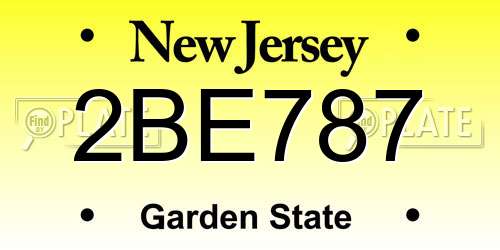 2BE787 New Jersey License Plate