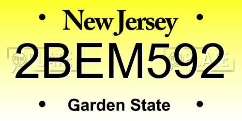 2BEM592 New Jersey License Plate
